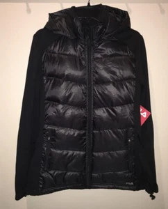 FILA Fan Favorite Black Puffer Removable Hood Coat Jacket NEW Womens Sz M L XL - Picture 1 of 4