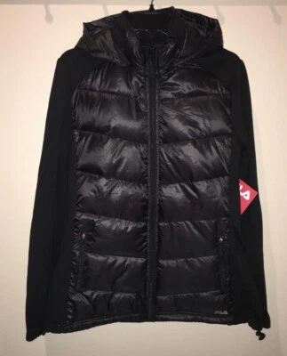 Chaqueta Abrigo FILA Fan Favorite Negra Puffer Extraíble Capucha NUEVA Mujer Talla M L XL Foto 1 de 4