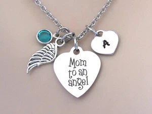 Collar de mamá a ángel, pérdida de hijo, joyería conmemorativa - pérdida de aborto espontáneo - Imagen 1 de 7