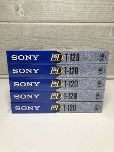 Lot of 5 Sealed Sony ED 6-Hour Videocassette T-120 Tapes - Imagen 1 de 6
