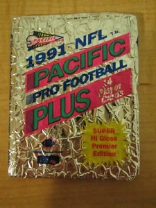 1991 NFL Pacific Pro Football Plus Empty Pack Wrapper - Bild 1 von 2