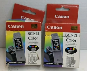 Genuine OEM Lot of 2 Canon BCI-21 color Read description-Pre Owned-Free Ship - Picture 1 of 6