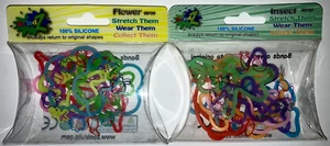 Silly Bandz 24 Blumen und Insektenformen elastische Armbänder BRANDNEU - Bild 1 von 7