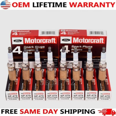 Genuine OEM 8PCS SP479 Platinum Spark Plug For 1997-2003 F150 V8 4.6L 5.4L USA - Image 1 of 4