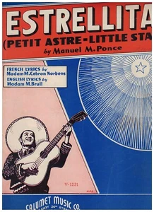 Estrellita English French Spanish Manuel M. Ponce Sheet Music 1929 - Picture 1 of 3