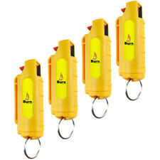 4 Pack Pepper spray 1/2oz Personal Defense Security Safety Lock Keychain Yellow