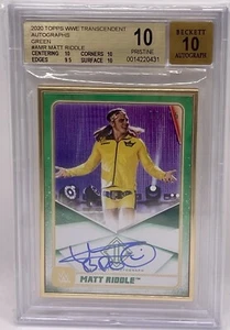 2020 Topps Transcendent WWE Matt Riddle Green /15 Auto Autograph BGS 10 Pristine - Picture 1 of 1