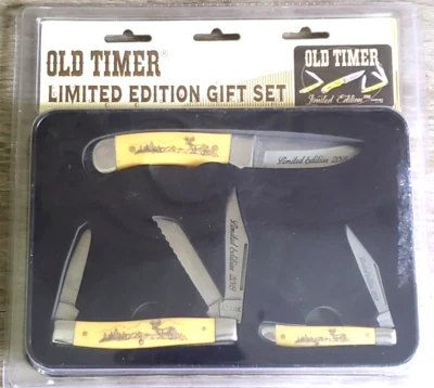 Juego de 3 cuchillos Uncle Henry Schrade edición limitada 2018 nuevo sellado con caja de hojalata Foto 1 de 2