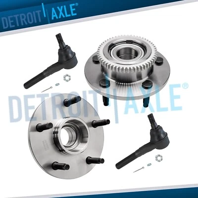 Buje de cojinete de rueda delantera 2x4 4 piezas + barras de amarre externas para Dodge Ram 1500 2000 2001 Foto 1 de 4