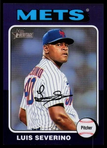 Luis Severino 2024 Topps Heritage Chrome Purple Refractor New York Mets - Picture 1 of 2