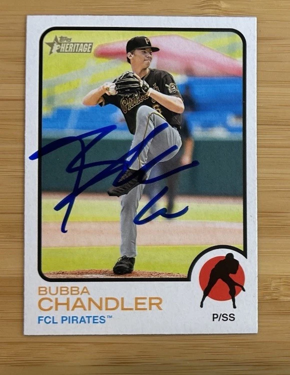 Bubba Chandler Signed Auto IP 2022 Topps Heritage Minors Rookie Card Pirates - Image 1 of 1