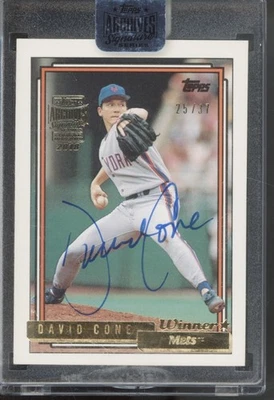 2018 Topps Archives Signature 1992 #195 David Cone 25/37 Auto Autograph - Image 1 of 2