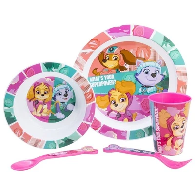 Paw Patrol Kindergeschirr – 5-teiliges Set mit Teller, Becher & Besteck - Bild 1 von 3