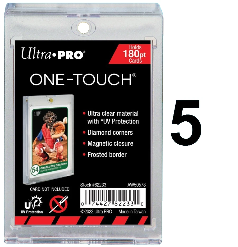 5 Ultra Pro ONE TOUCH 180pt UV Magnetic Card Holders Display Case sports Trading - Image 1 of 1