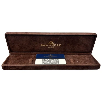 Винтажная коричневая бархатная коробка для часов Baume & Mercier с гарантийным талоном (без часов) - Изображение 1 из 4