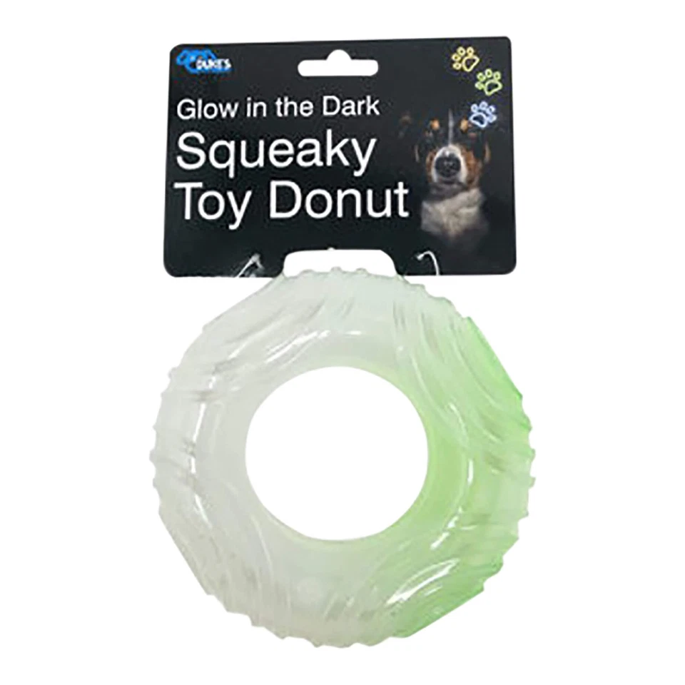 Glow in the Dark Squeaky Toy Donut, 5.5" KL21R - Image 1 of 1