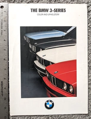 DE COLECCIÓN 1990 BMW E30 SERIE 3 FOLLETO DE VENTAS ASTILLAS DE COLOR TAPICERÍA LIBRO DE MUESTRA Foto 1 de 3