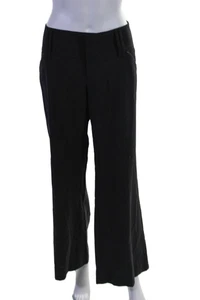 Alice + Olivia Womens Mid Rise Flare Leg Dress Pant Trousers Black Wool Size 12 - Picture 1 of 5