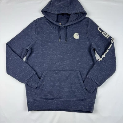 Sudadera pulóver con capucha azul manga gráfica Carhartt para mujer 102791 talla M Foto 1 de 4