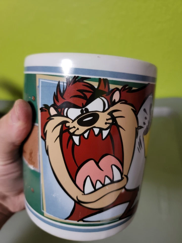 Vintage 1995 Warner Bros Taz Tasmanian Devil Looney Java Works Kaffeebecher groß - Bild 1 von 4