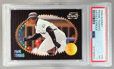 123798553 Frank Thomas 1996 Pinnacle Summit #88 Artist's Proof PSA 7 - Image 1 of 3