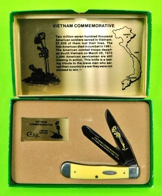 Cuchillo plegable Case XX 3254 1985 amarillo Delrin Blued Trapper Vietnam Limited Foto 1 de 4