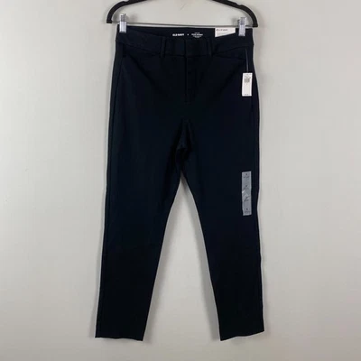 Pantalones ajustados Pixie de tiro alto azul marino antiguos talla 8 negros al tobillo Foto 1 de 4