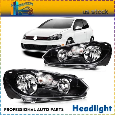 Fits 2010-2014 Volkswagen GTI Sportwagen(MK6) Golf Jetta Headlights Assembly Foto 1 de 4