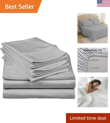 6 Piece King Sheet Set - Luxury 100% Egyptian Cotton, 18 Inch Deep Pocket - Image 1 of 4