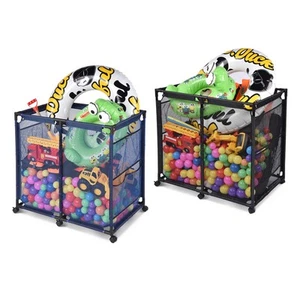 Apluschoice Metal Frame Pool Toy Storage Bin with 6 Wheels & Side Pocket - Picture 1 of 10