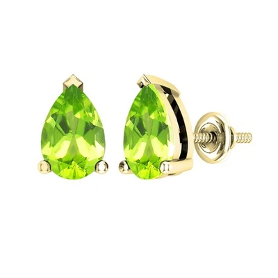 Dazzlingrock Collection 6x4mm Each Womens Solitaire Stud Earrings, 14K Solid ... - Image 1 of 4