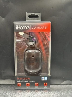 NWT iHome Optical Tractable Travel Mouse Technology IH-M200B by Lifeworks, Black - Image 1 of 4