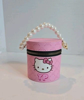 Estuche de transporte sin marca Hello Kitty rosa con mango de perla 20 piezas brillo de labios Foto 1 de 4