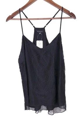 Correa ajustable sin mangas bordada con cuello en V negra marca GLAM NUEVA CON ETIQUETAS - talla mediana Foto 1 de 4