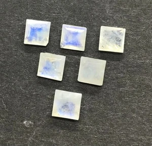 Square Cut Natural Rainbow Moonstone AAA Loose Gemstone For Making All Jewelry - Picture 1 of 16