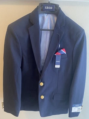 Blazer Izod Niños Azul Marino con 2 Botones y Bolsillo Interior Completamente Forrado 10 Nuevo Foto 1 de 4