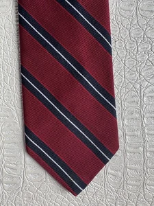 VTG Michael Reed Necktie Repp Diagonal Stripe Blue Red 3 X 60” Cotton Blend USA - Picture 1 of 11