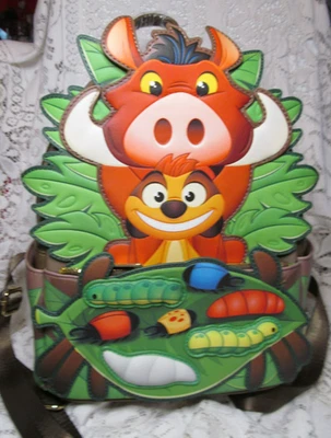 Mini Mochila Loungefly Disney Rey León Pumba y Timón con Bichos Nueva con Etiquetas Foto 1 de 4