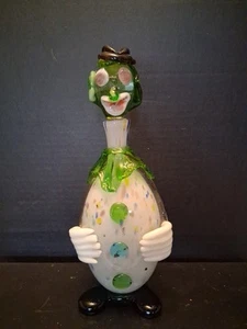 Payaso de cristal artístico estilo Murano vintage, vidrio soplado, jarra. Hermoso - Imagen 1 de 14