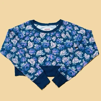Mossimo Floral Cottagecore Hada Twee Grunge Top Corto Sudadera Suéter Pequeño Foto 1 de 4