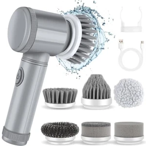 Power Clean Spin Scrubber 6 Replaceable Brush Heads Cleaning Brush - Bild 1 von 19
