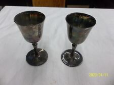 2 - De Uberti Silver Plated 4” Wine Goblets de Uberti  Set of 2 - Made in Italy