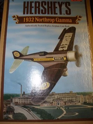 NEW Hershey's 1932 Northrop Gamma Die Cast Airplane Bank By ERTL - Image 1 of 4