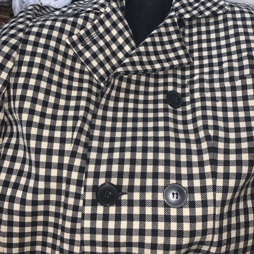 Christian Dior donna lana nero bianco giacca cappotto doppiopetto tg 10