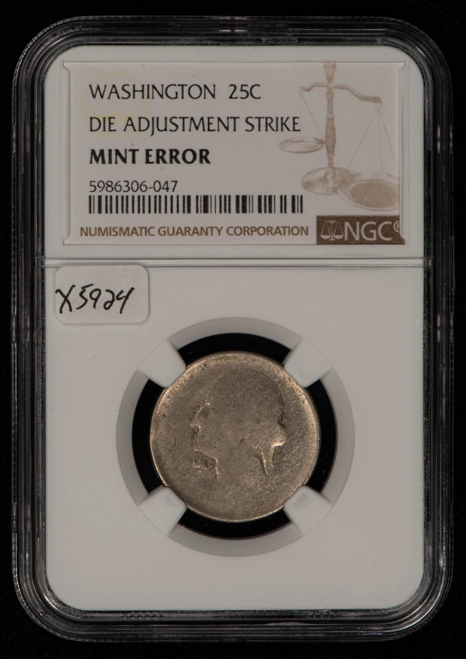 25c Washington Quarter - RARE Mint Error Die Adjustment Strike - NGC - SKU-X5924 - Image 1 of 4