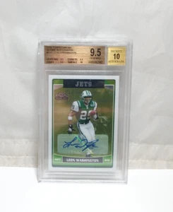 Leon Washington 2006 Topps Chrome #238 BGS Beckett 9.5 Rookie Autograph Card - Picture 1 of 2