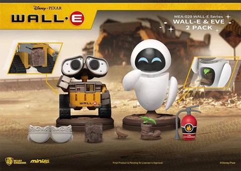 Beast Kingdom MEA-029 Disney Pixar Wall-E and EVE Figure 2 Pack New Bad Box Cover