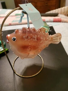 Large BLOWFISH CHRISTMAS ORNAMENT ~ NWT - Picture 1 of 6