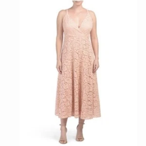 Bardot Dusty Rose Genoveve Pink Lace Midi Dress Wedding Guest Event Size 6 NEW - Picture 1 of 9