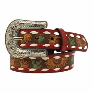 D130001504 Angel Ranch Girls Sunflower Cactus Red Belt NEW - Picture 1 of 1